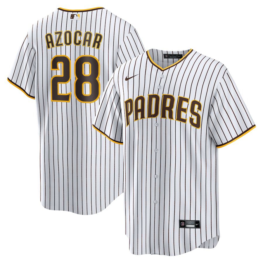 Men San Diego Padres #28 Jose Azocar Nike White Home Replica Player MLB Jersey->->
